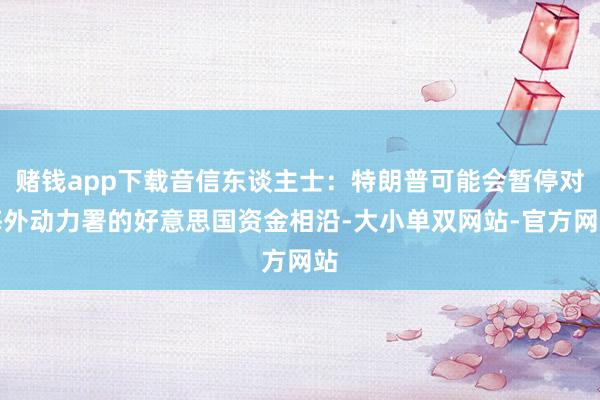 赌钱app下载音信东谈主士：特朗普可能会暂停对海外动力署的好意思国资金相沿-大小单双网站-官方网站