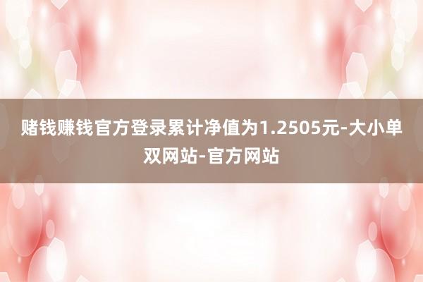 赌钱赚钱官方登录累计净值为1.2505元-大小单双网站-官方网站