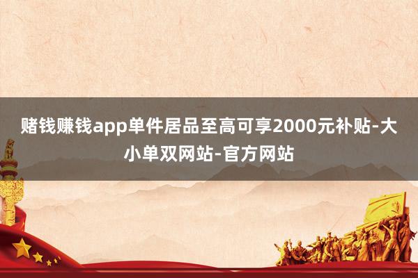 赌钱赚钱app单件居品至高可享2000元补贴-大小单双网站-官方网站
