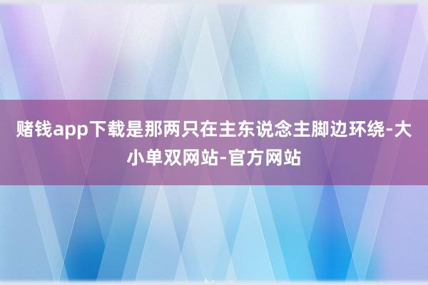 赌钱app下载是那两只在主东说念主脚边环绕-大小单双网站-官方网站