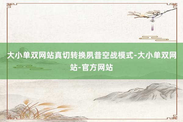 大小单双网站真切转换夙昔空战模式-大小单双网站-官方网站