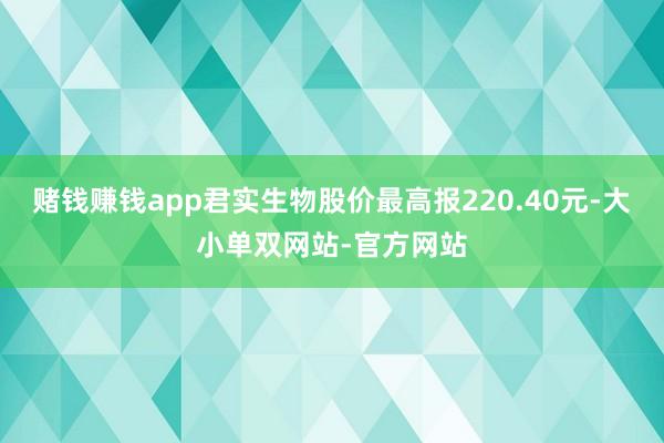 赌钱赚钱app君实生物股价最高报220.40元-大小单双网站-官方网站