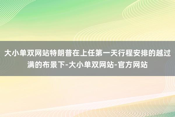 大小单双网站特朗普在上任第一天行程安排的越过满的布景下-大小单双网站-官方网站