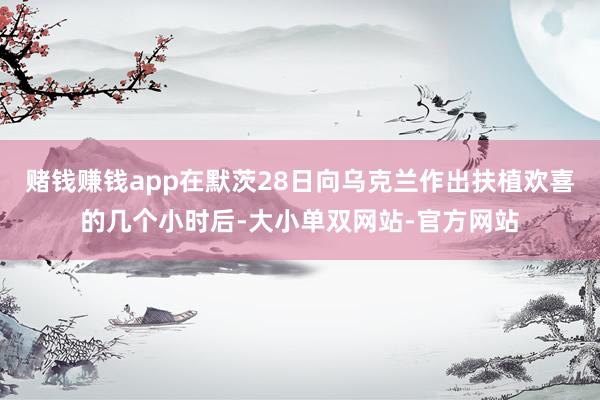 赌钱赚钱app在默茨28日向乌克兰作出扶植欢喜的几个小时后-大小单双网站-官方网站