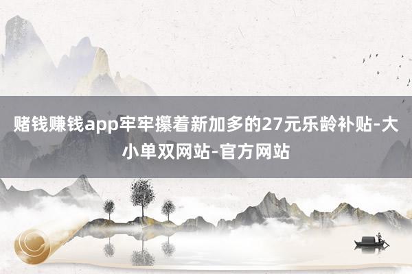 赌钱赚钱app牢牢攥着新加多的27元乐龄补贴-大小单双网站-官方网站
