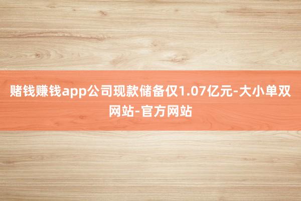 赌钱赚钱app公司现款储备仅1.07亿元-大小单双网站-官方网站